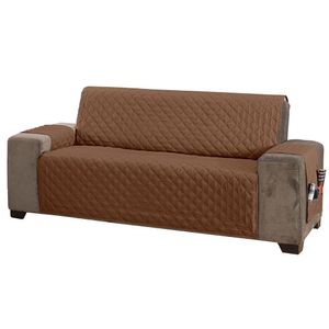 Protetor De Sofá Padrão 4 Lugares Classic 100% Poliéster Cor:tabaco