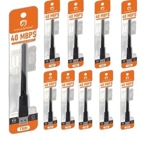 Kit 10 Adaptadores Wifi Receptor Wireless Usb Antena 40mbps Tx01
