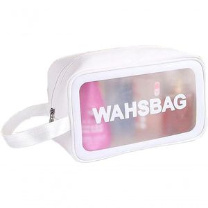 Necessaire Maquiagem Feminina Transparente A Prova De água Para Viagem branco