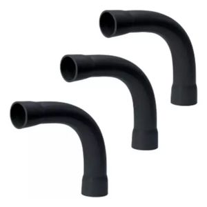 Kit 3 Unidades Curva 90° Com Luva Conduite Eletrotuto 3-4 Preto
