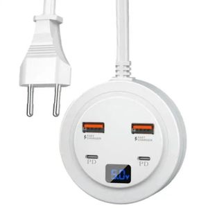 Carregador Múltiplo De Mesa Universal 4 Portas Usb E Tipo C Prático E Portátil