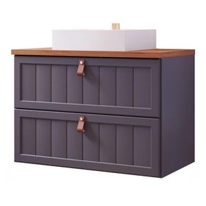 Gabinete Para Banheiro 80cm 100% Mdf 1 Gaveta 1 Porta Basculante Sense Mgm Móveis Titânio/freijo Titanium/freijo