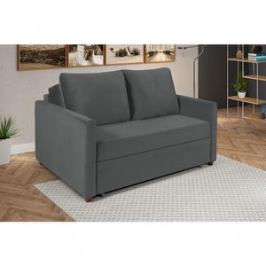 Sofá Cama Hope Suede 2 Lugares Retrátil Confortável Império Cinza 380