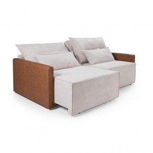Sofá 3 Lugares San Marino 2,00m Boucle Composê Retrátil E Reclinável Império Boucle 210 Bege
