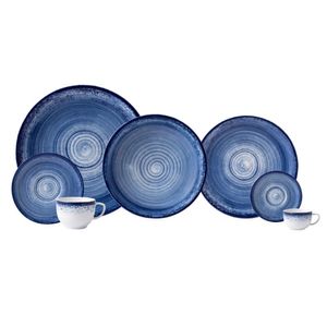 Aparelho De Jantar 42 Peças Esfera Azul Schmidt