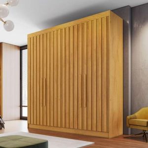 Guarda Roupa Casal 4 Portas 3 Gavetas Potente Peroba Móveis Europa
