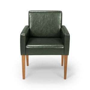 Cadeira Poltrona Capri Decorativa Couríssimo Sala De Estar Escritório Recepção Império Verde