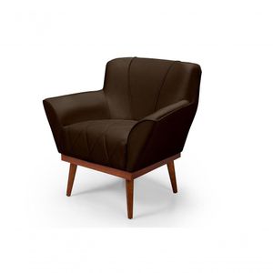 Cadeira Poltrona Yasmin Veludo Decorativa Império Estofados Marrom