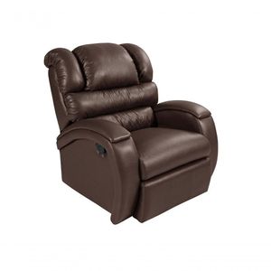 Poltrona Cadeira Reclinável Imperial Zero Wall Massageadora Com Balanço E Giro Corano Império Estofados Marrom