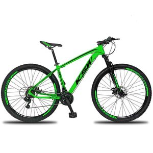 Bicicleta Aro 29 Ksw 2x9v Shimano Hidráulico Trava K7 11/40 Verde e Preto