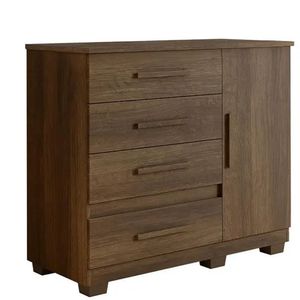 Comoda New Florença Quarto Com 4 Gavetas E 1 Porta - Imbuia
