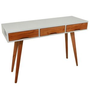 Aparador Decorativo Com 3 Gavetas Pés Palito Off White 1,20 M