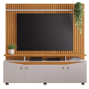 Home Conceito Com Painel Ripado Tv Até 65 Polegadas Cinamomo Off White