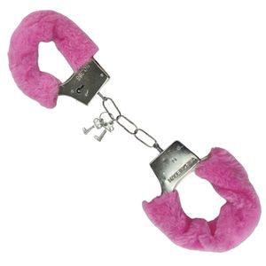Algema Revestida Pelucia Rosa Metal Bdsm Fantansia Sexy Policia Erotica Diversao