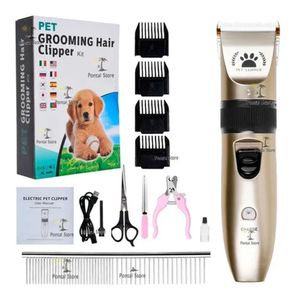 Maquina Tosa Pets Tesoura Pente Completa Profissional Kit Aparador Animal Estimação