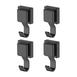 Kit 4 Ganchos Cabide Multiuso Com Ventosa Preto Fosco Future