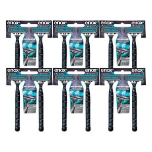 Kit 12 Aparelho De Barbear Descartável Barbeador 3 Lâminas Enox Expert