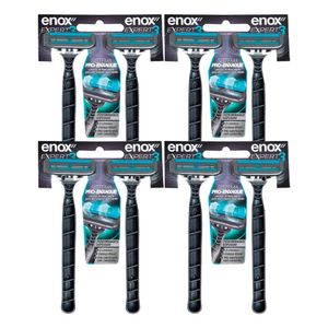 Kit 8 Aparelho De Barbear Descartável Barbeador 3 Lâminas Enox Expert