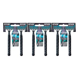 Kit 6 Aparelho De Barbear Descartável Barbeador 3 Lâminas Enox Expert
