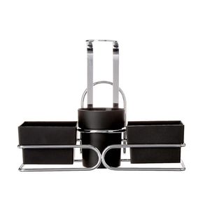 Suporte Para Sachê De Açúcar Chás Espaço Do Café Preto E Metal Cromado Future