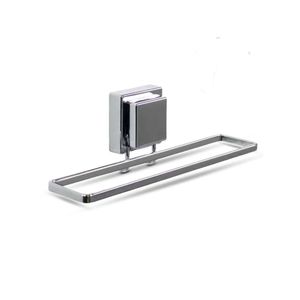 Toalheiro De Lavabo Suporte Banheiro Prata Cromado Fixação Por Ventosa Future 25cm