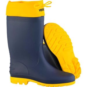 Bota Pvc 39-40 Azul-amarela Cano Médio Polaina Com Forro Vonder
