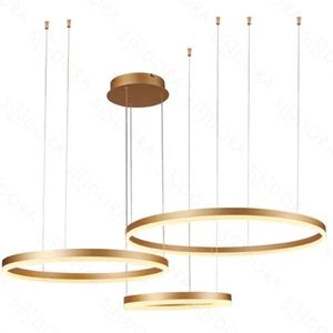 Querolustre Pendente Dcd03067 3 Aneis 112w 3000k Dourado