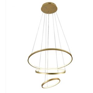 Querolustre Pendente Dcd015083 3 Aneis 48w 3000k Dourado