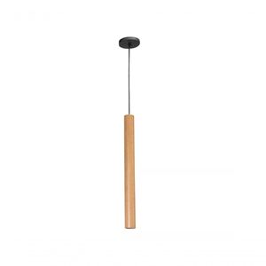 Pendente Point Cilíndrico 55cmxø5cm Metal E Madeira - Madelustre 3274
