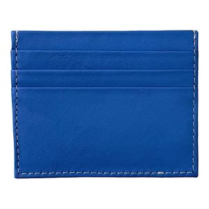 Porta Cartão Slim Em Couro Azul Bic