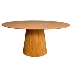 Mesa De Jantar Cone Oval 150x80 Cm Tampo Freijó Base Freijó Cor Marrom