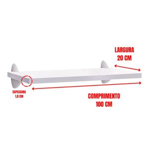 Prateleira Branca 18 Mm 20 X 100 Cm Com Suporte Bico Tucano - Fp