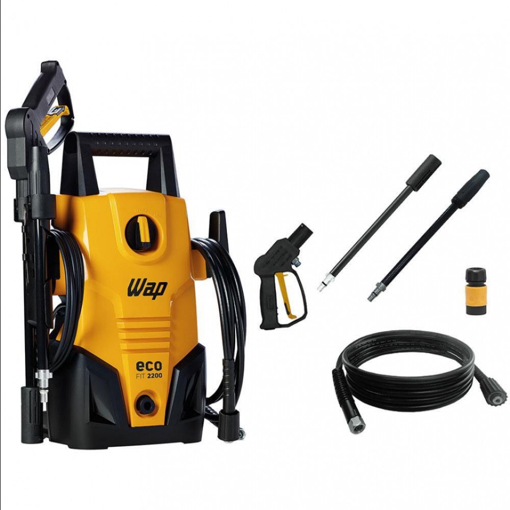 Lavadora De Alta Pressão Wap Eco Fit 2200 Jato De água Leque E Sistema Stop Total 1400W Preto Com Amarelo 220V 1500PSI Menor preço em Lavadora De Alta Pressão Wap Eco Fit 2200 Jato De água Leque E Sistema Stop Total 1400W Preto Com Amarelo 220V 1500PSI