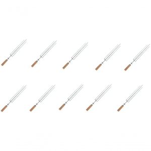 Kit 10 Espetos Tridente Inox Giratório Lobo Churrasqueiras Tamanho 40