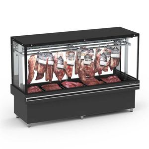 Expositor Açougue Vanguard Top 2,00m Gancheira Vidro Aquecido Estático Eavtvrg2000e 220v - Refrimate