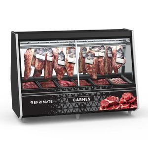 Expositor Açougue Atlantis 2,00 Metros Preto Com Adesivo Gancheira Eaag2000 220v - Refrimate
