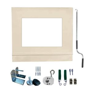 Toldo Cortina Bege C/ Visor - 3,30m X 1,90m - Kit Completo