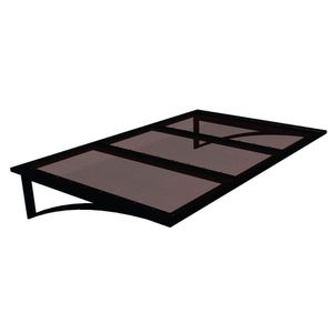 Toldo Fixo Policarbonato Alveolar Bronze - 2,50m X 1,50m - Estrutura Preta