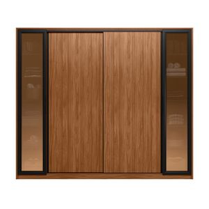 Guarda Roupa Casal 4 Portas Laredo Com 2 Portas Em Reflecta Nogueira Touch-nude Prime Tx Flex - Demartêz