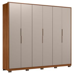 Guarda Roupa Casal 6 Portas Atrice Com Pés Nogueira Touch-nude Prime Tx - Demartêz