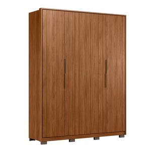 Guarda Roupa Casal 4 Portas Attore Com Pés Nogueira Touch - Demartêz