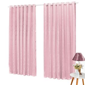 Cortina Jacquard 3,0 X 2,7m Sala Quarto Rosa