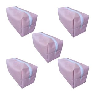 Kit 5 Necessaire Organizadora De Malas E Maquiagens Rosa