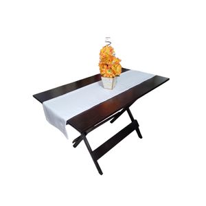 Caminho De Mesa Em Crepe 100% Poliester 35x150cm Branco