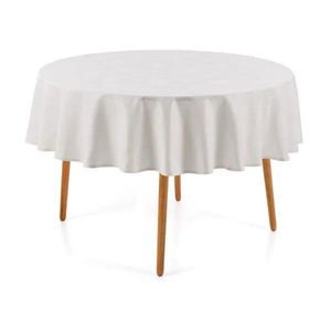 Toalha De Mesa Redonda 4 Lugares Diametro 1,40 Oxford Poliester Branco