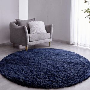 Tapete Sala Felpudo Peludo Cinza Redondo 60 Cm