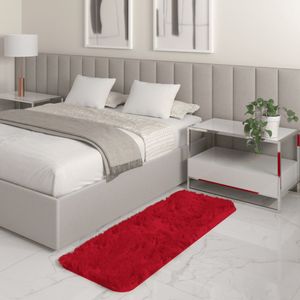 Tapete Passadeira Quarto Antiderrapante Vermelho 50 X 140 Cm
