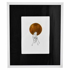 Quadro Gravura Cavalo Folhagem A Ouro Tecido E Moldura D.c.