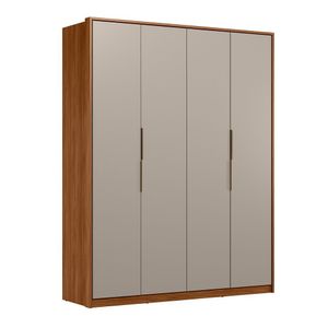 Guarda Roupa Casal 4 Portas 3 Gavetas Attore Nogueira Touch-nude Prime Tx - Demartêz