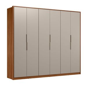 Guarda Roupa Casal 6 Portas 6 Gavetas Atrice Nogueira Touch-nude Prime Tx - Demartêz